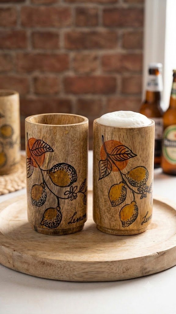 Wooden Beer Mug (Set of 2)