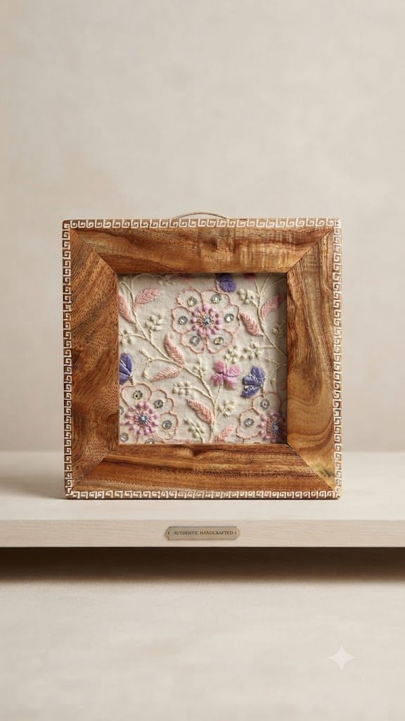 Hand-Embroidered Antique Wall Frame