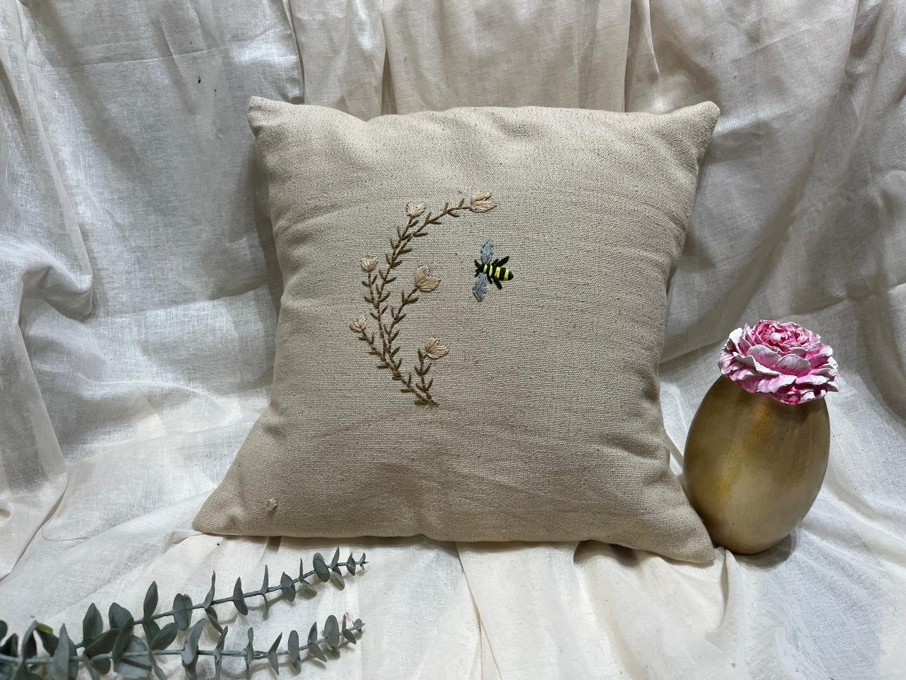 Hand Embroidered Cushion Cover