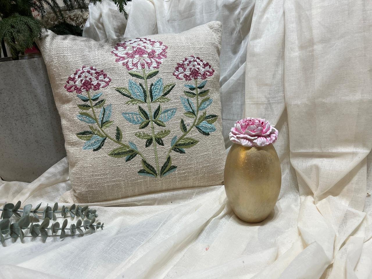 Embroidered Cushion Cover