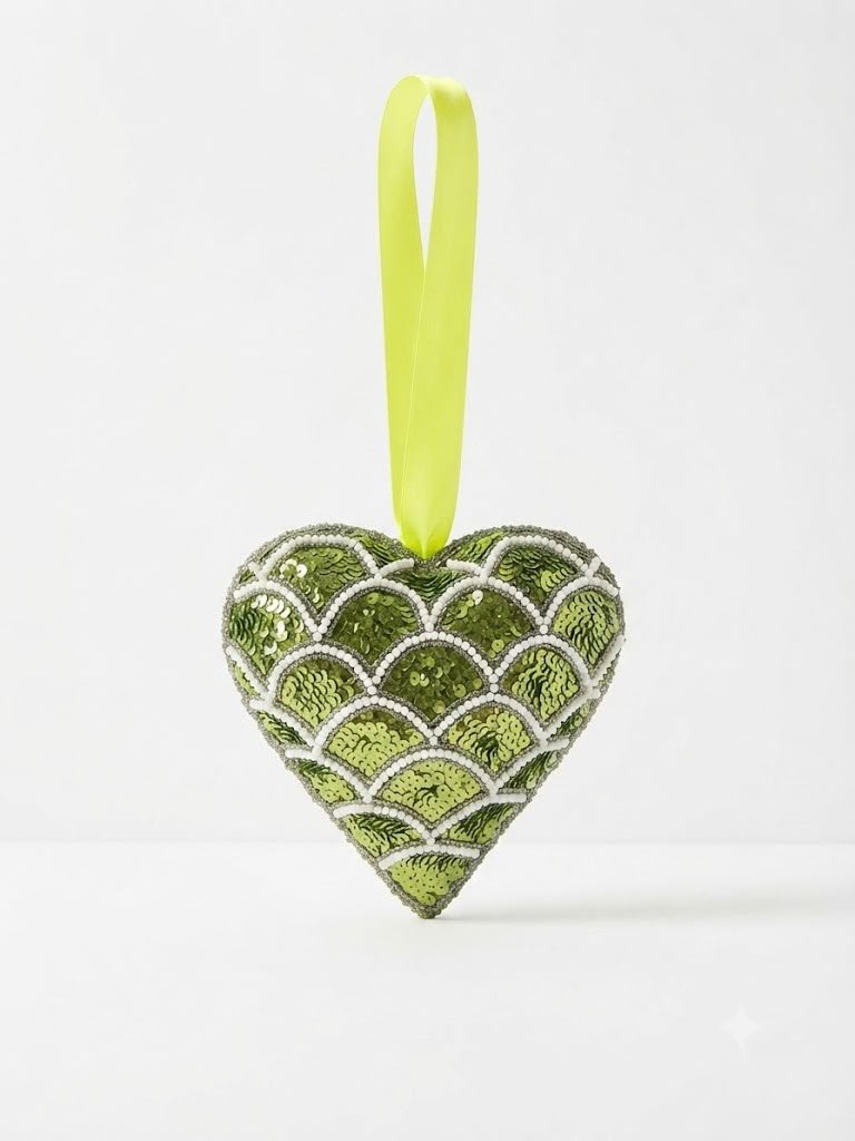Heart Shaped Mermaid  Scale Embellished Piece