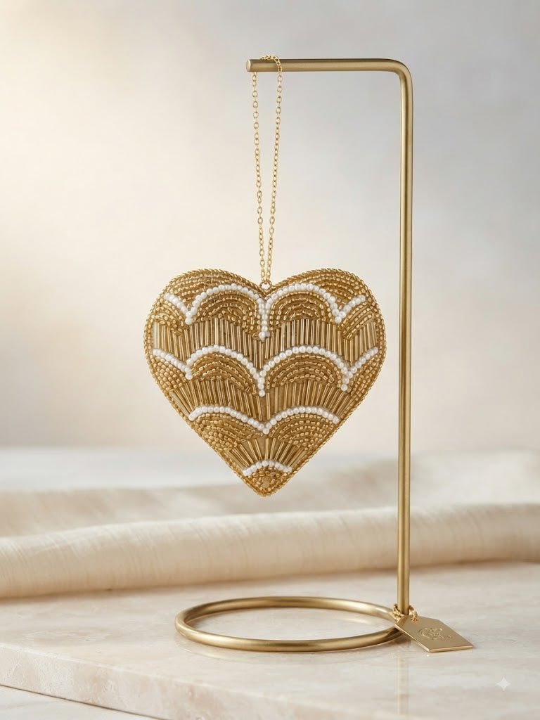 Heart Shaped Mermaid Scale Embellished Piece