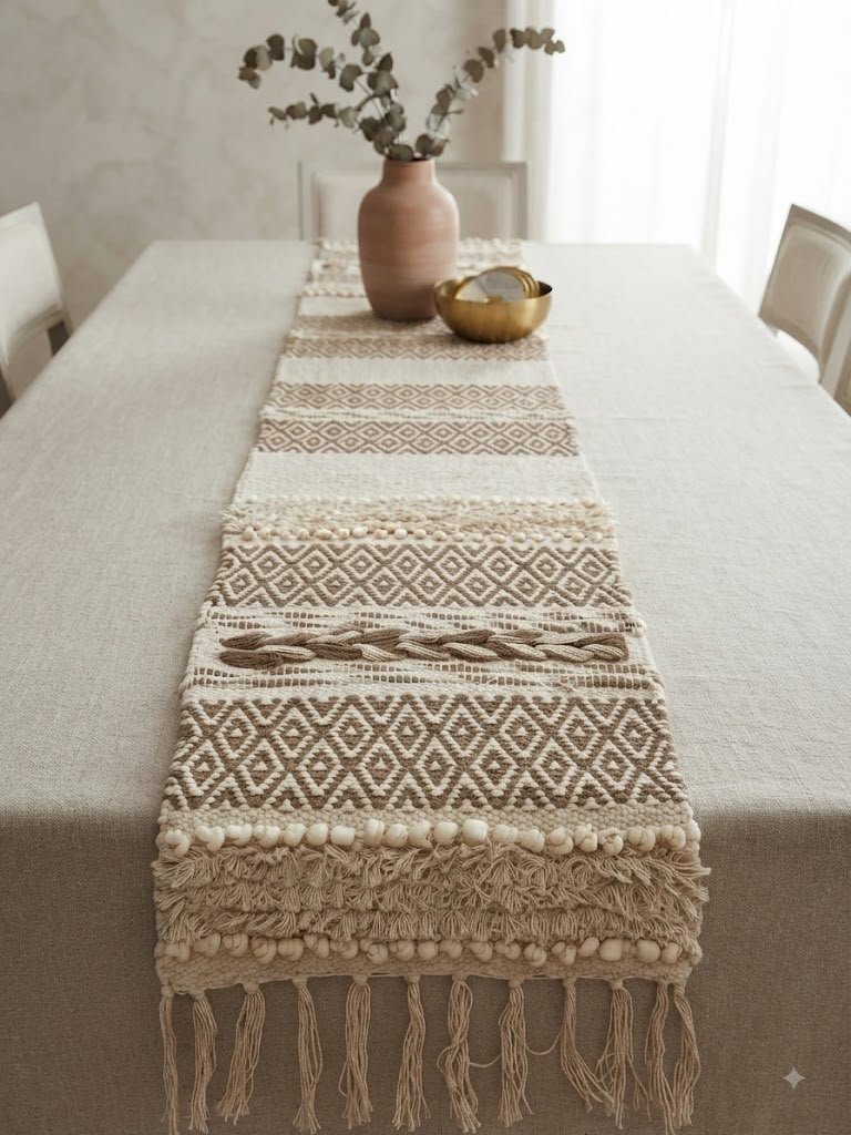 Boho Hand-Woven Table Runner